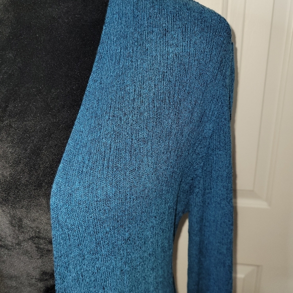 Jones Studio Separates Women's 3/4 Sleeves Open Front Cardigan Blue Size Large - Picture 4 of 9